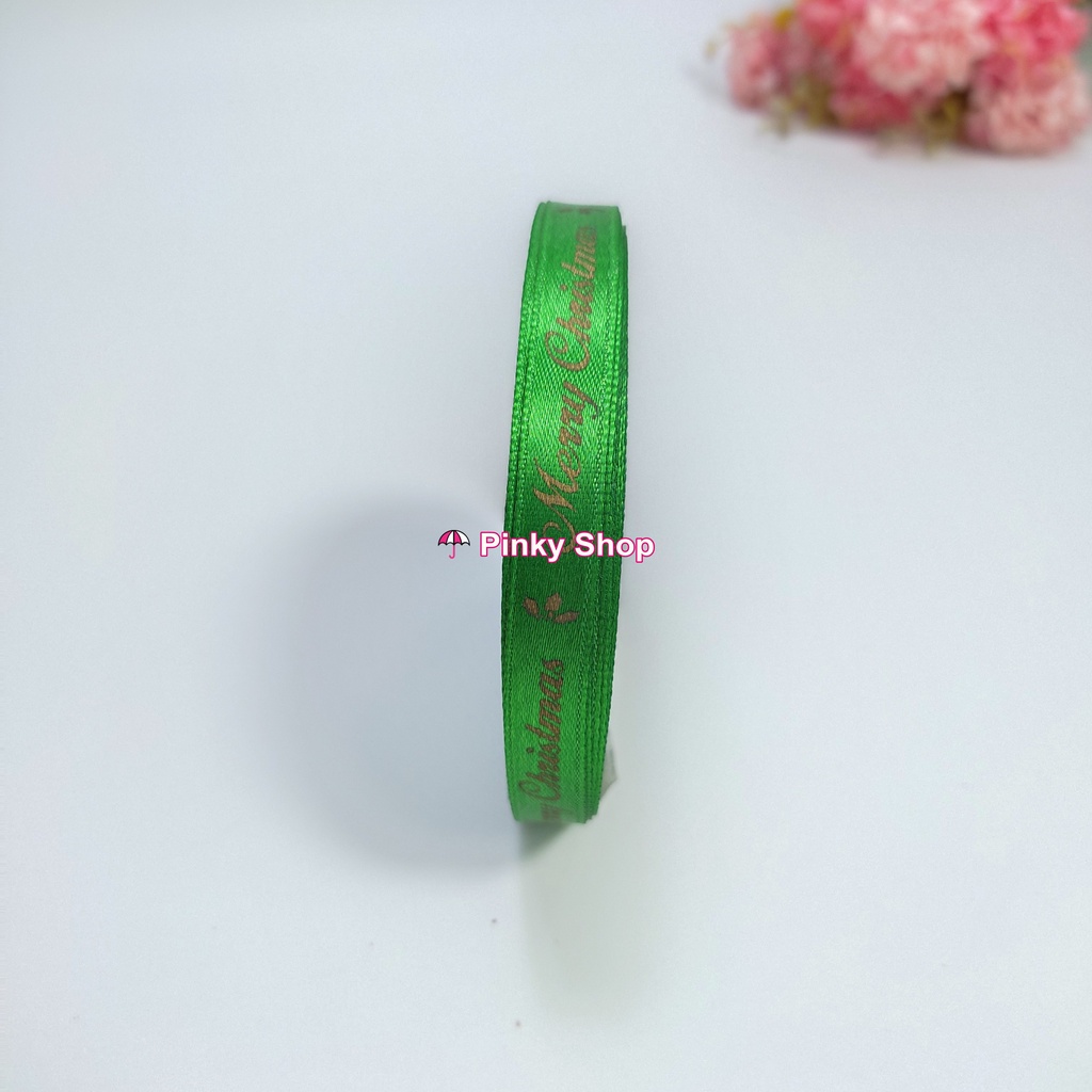 [1 mét] Ruy băng chữ handmade happy birthday happy new year lụa vải 1cm dùng làm phụ kiện handmade Pinky Shop mã RBC-1CM