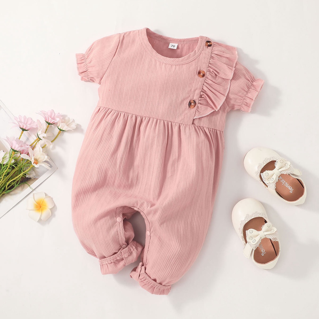 Body liền thân trần bông, bodysuit Tay Ngắn cotton cho bé trai và bé gái sơ sinh từ 0-24 Tháng
