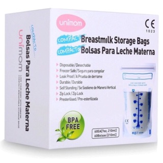 [Chính Hãng] Túi trữ sữa Unimom Compact không có BPA 210ml - Túi đựng sữa mẹ Unimom