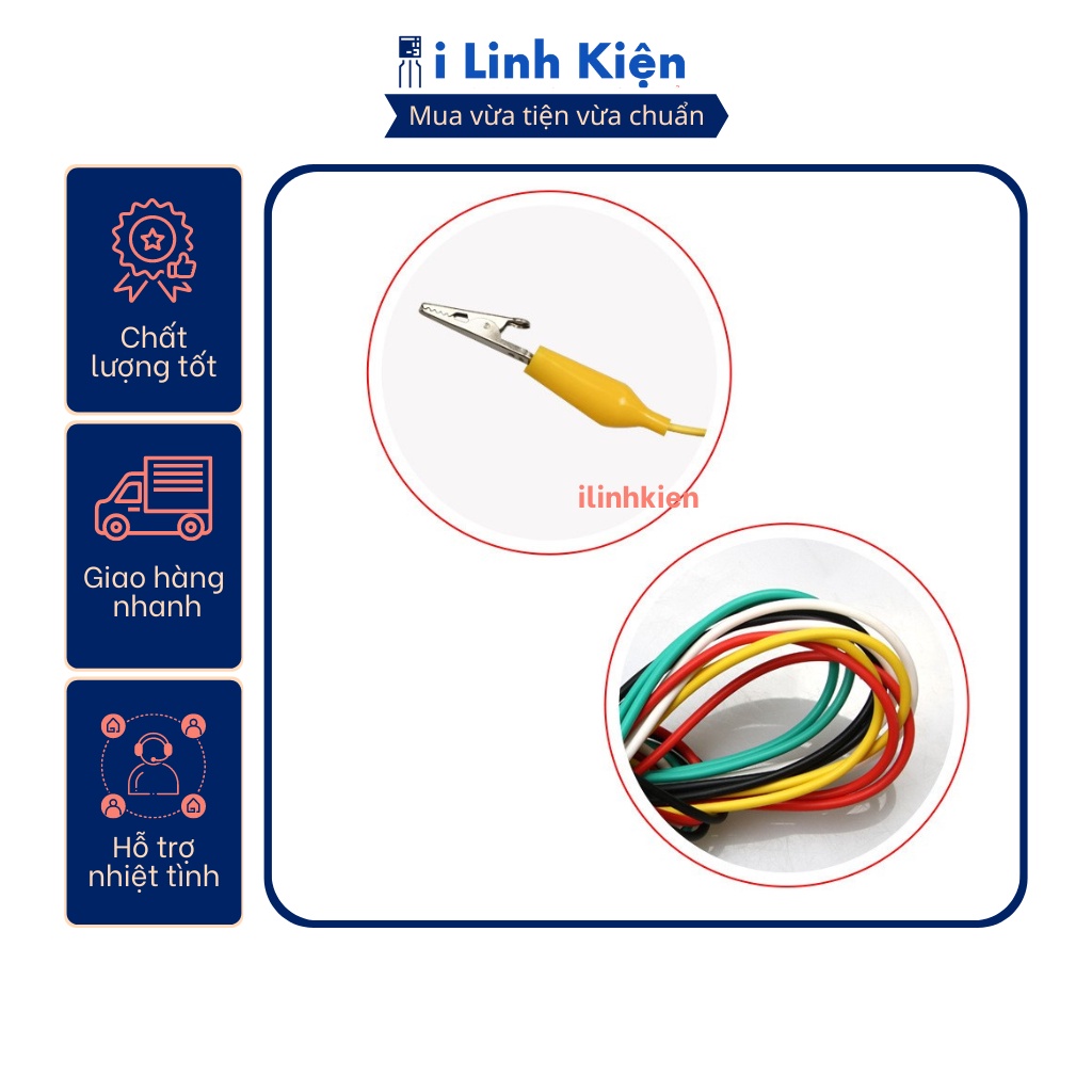 Dây kẹp cá sấu nhỏ 26mm loại tốt dài 50cm