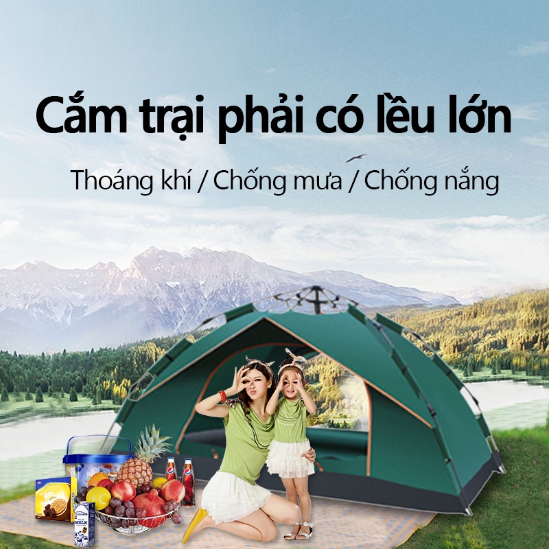 Lều cắm trại, lều du lich dã ngoại, câu cá 2- 5 người, dễ dàng gập mở, đóng gói nhỏ gọn, thuận tiện