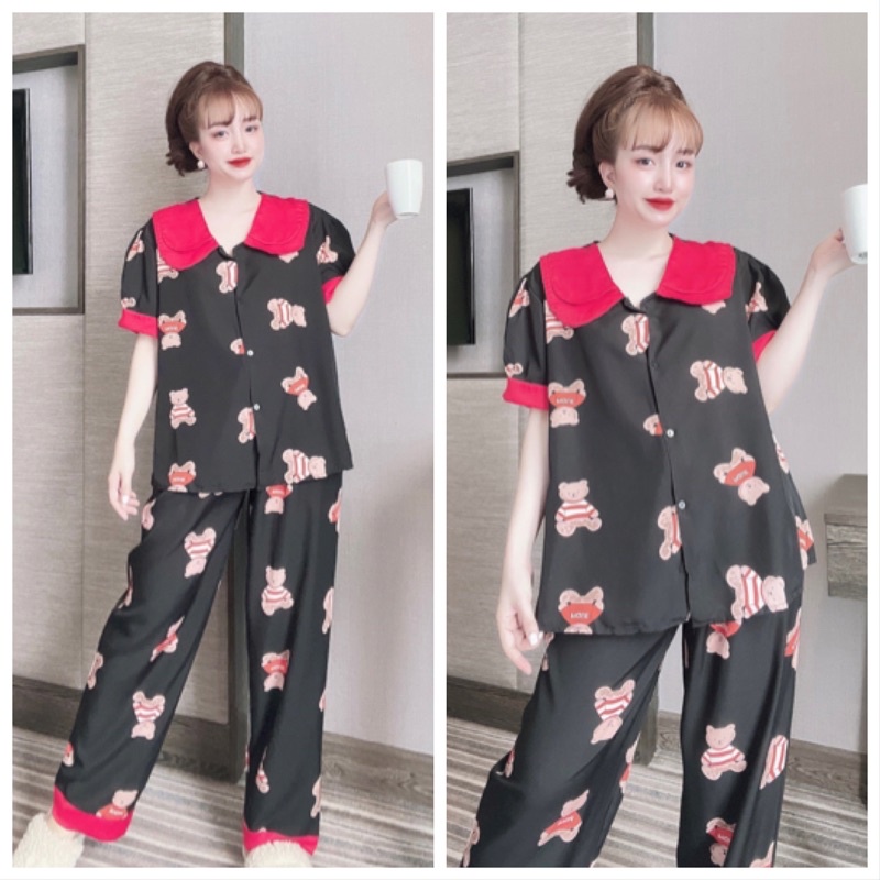 Dài TN 50-110kg K22L2 Béo Guchi Pijama Bigsize Lụa Hàn - Đồ bộ nữ xinh