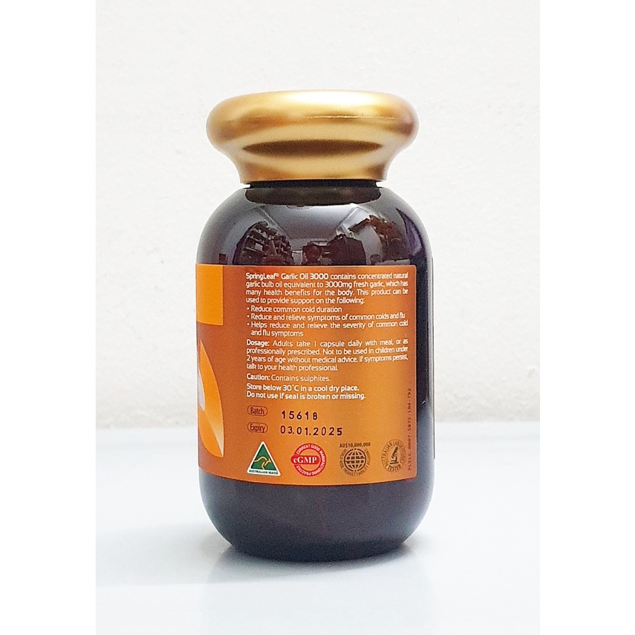 Tinh dầu tỏi Garlic Oil 3000mg của hãng Spring Leaf từ Úc chai 360 viên