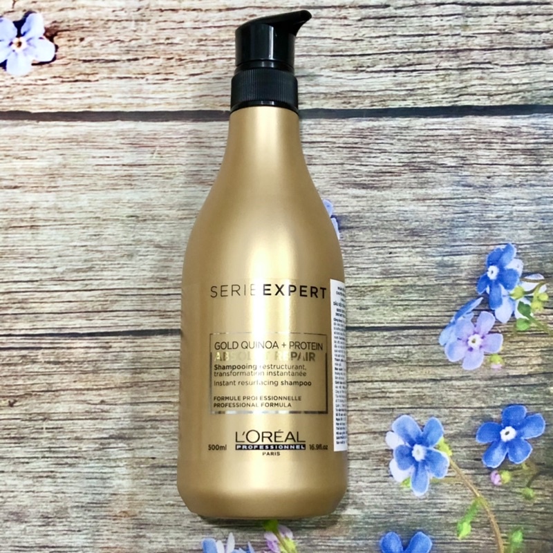 [+Tặng mũ trùm][Loreal] Dầu gội xả hấp dưỡng L'oreal Absolut Repair Golden "vàng" phục hồi tóc hư tổn New 2022