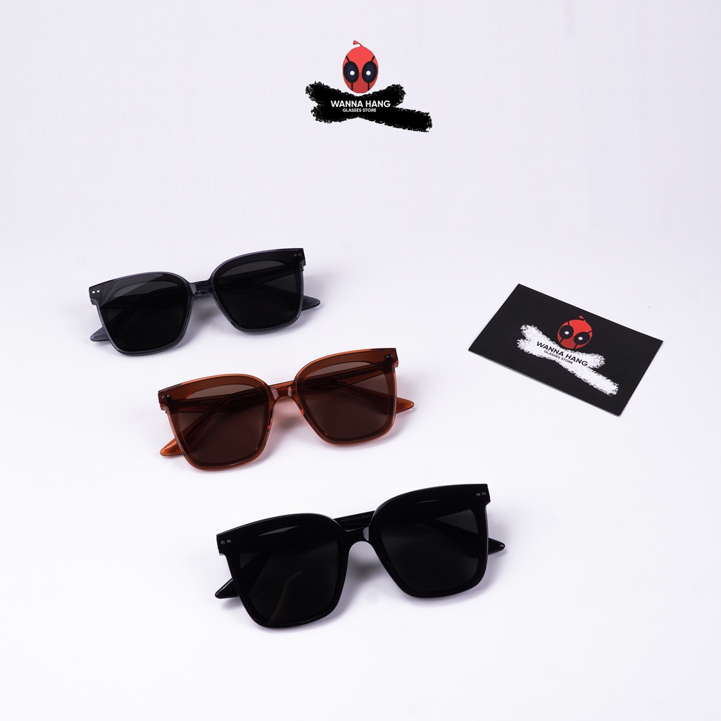 Mắt kính mát nam nữ thời trang Hàn Quốc dáng vuông chống chói chống tia UV cao cấp Wanna Hang Lo Cell WHGM130