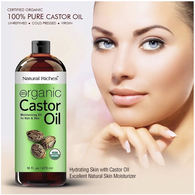 Dầu thầu dầu hữu cơ Organic Castor Oil Natural Riches 473ml USA