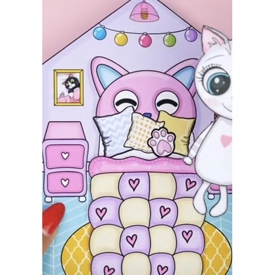 NGÔI NHÀ BÚP BÊ GIẤY MÈO CAT HOUSE