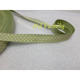 Dây ruy băng gân chấm bi xanh màu cốm