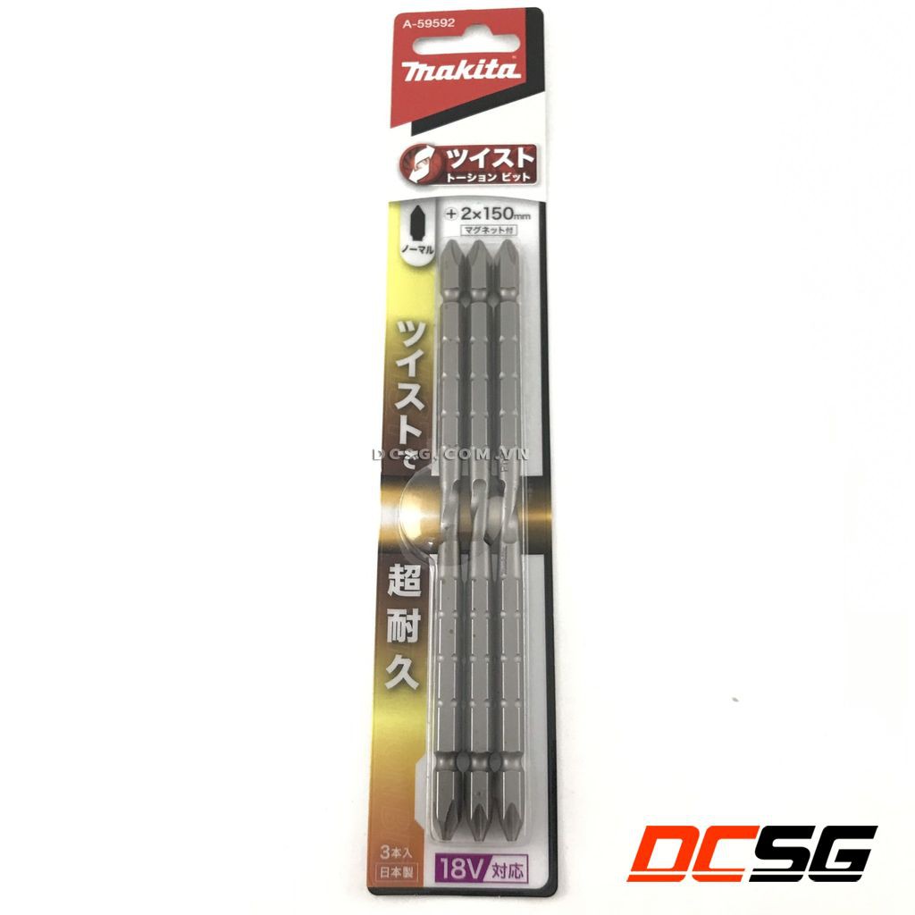 Mũi vít 2 đầu Torsion bạc 1/4&quot; PH2x150mm Makita A-59592