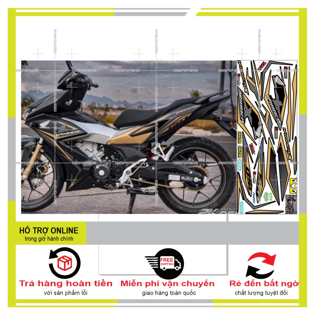 TEM XE WINNER X VÀNG ĐỒNG -- SHIN DECAL 2