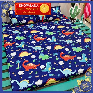 Bộ ga gối 1m2 mẫu khủng long xanh