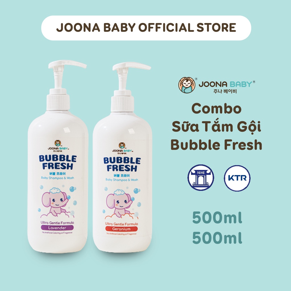 Combo 2 chai sữa tắm gội 2 trong 1 Bubble Fresh an toàn cho bé 500ml - JOONA BABY Việt Nam