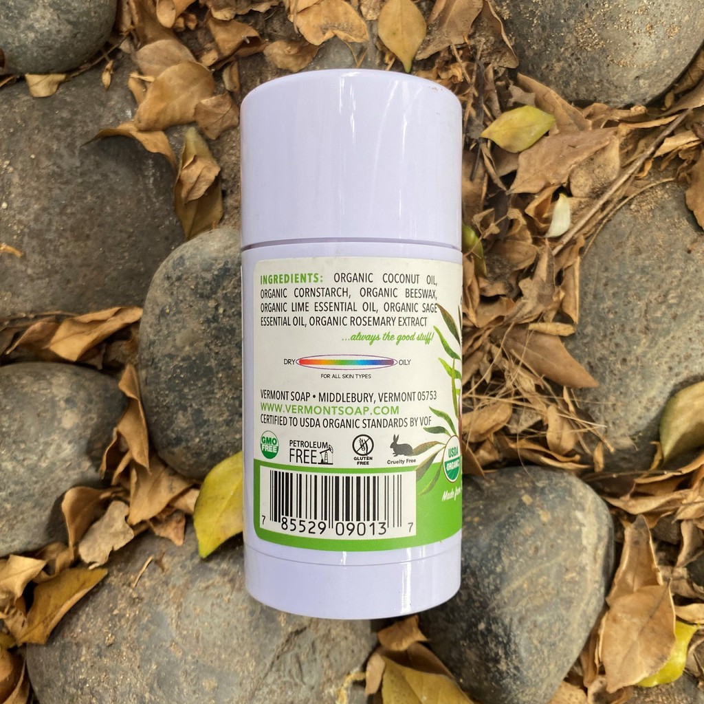 Lăn khử mùi hữu cơ hương chanh Vermont Soap Organic Deodorant