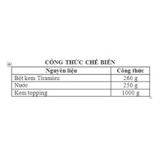 Bột Bánh Tiramisu 1kg