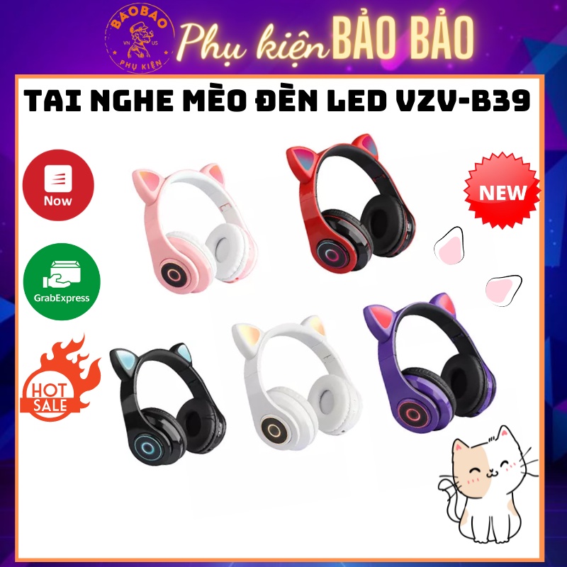 Tai nghe mèo đèn LED VZV-B39 siêu đỉnh, mẫu mới nhất trên thị trường