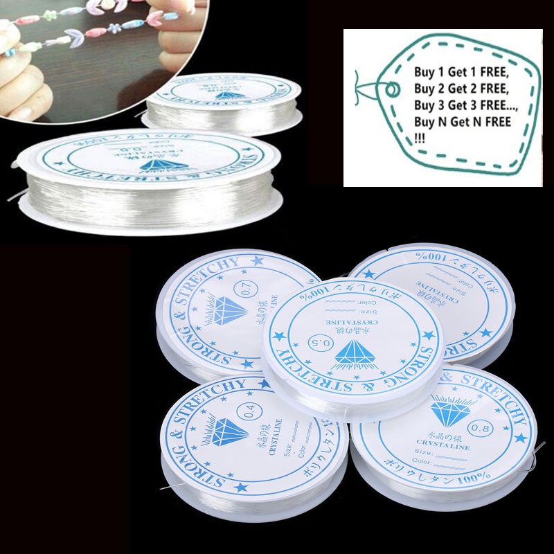 Cuộn dây cước trong suốt co giãn dùng làm đồ trang sức thủ công đa năng