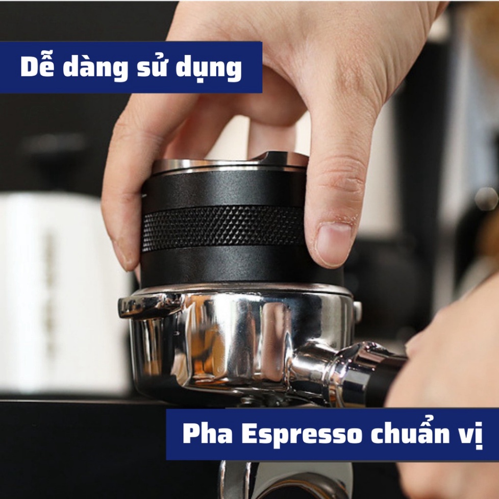 Tay nén Tamper OCD 58mm dụng cụ nén cà phê 3 lưỡi pha Espresso cafe Arabica Inox cao cấp đường kính 51-53-58mm