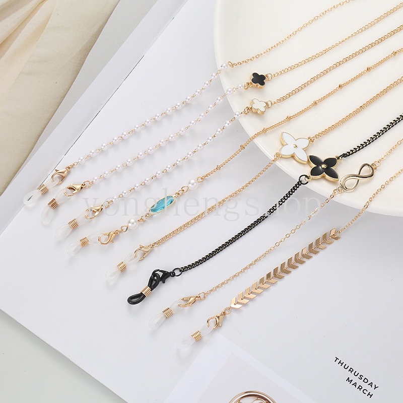Dây Đeo Mắt Kính Chống Thất Lạc Bằng Kim Loại Thời Trang