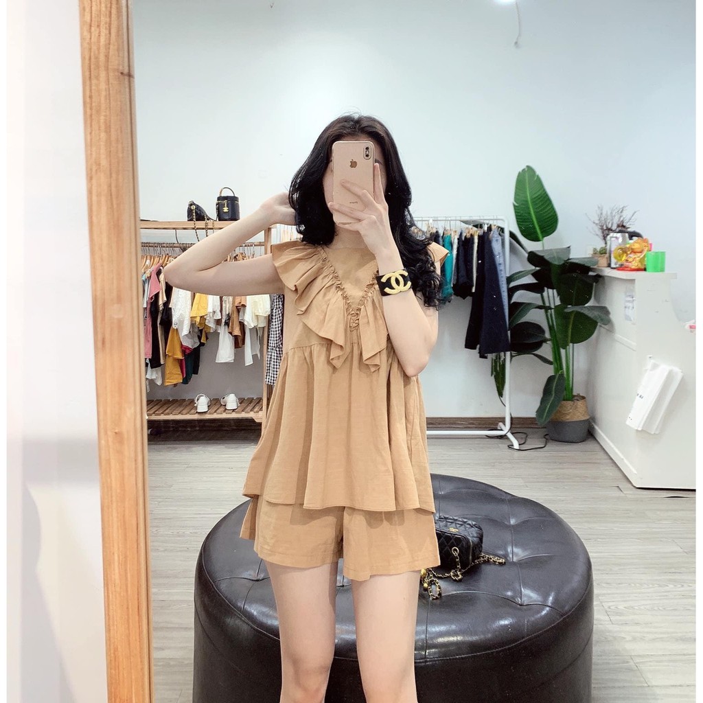 Set đồ nữ cá tính, set quần sóc áo quây đi chơi sang chảnh mùa hè đẹp 8A00080