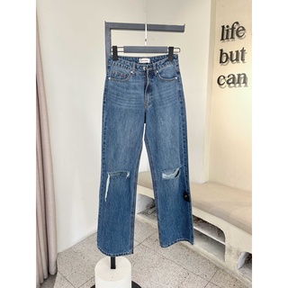 Quần jeans suông rách gối | Boho Jeans | Secodee