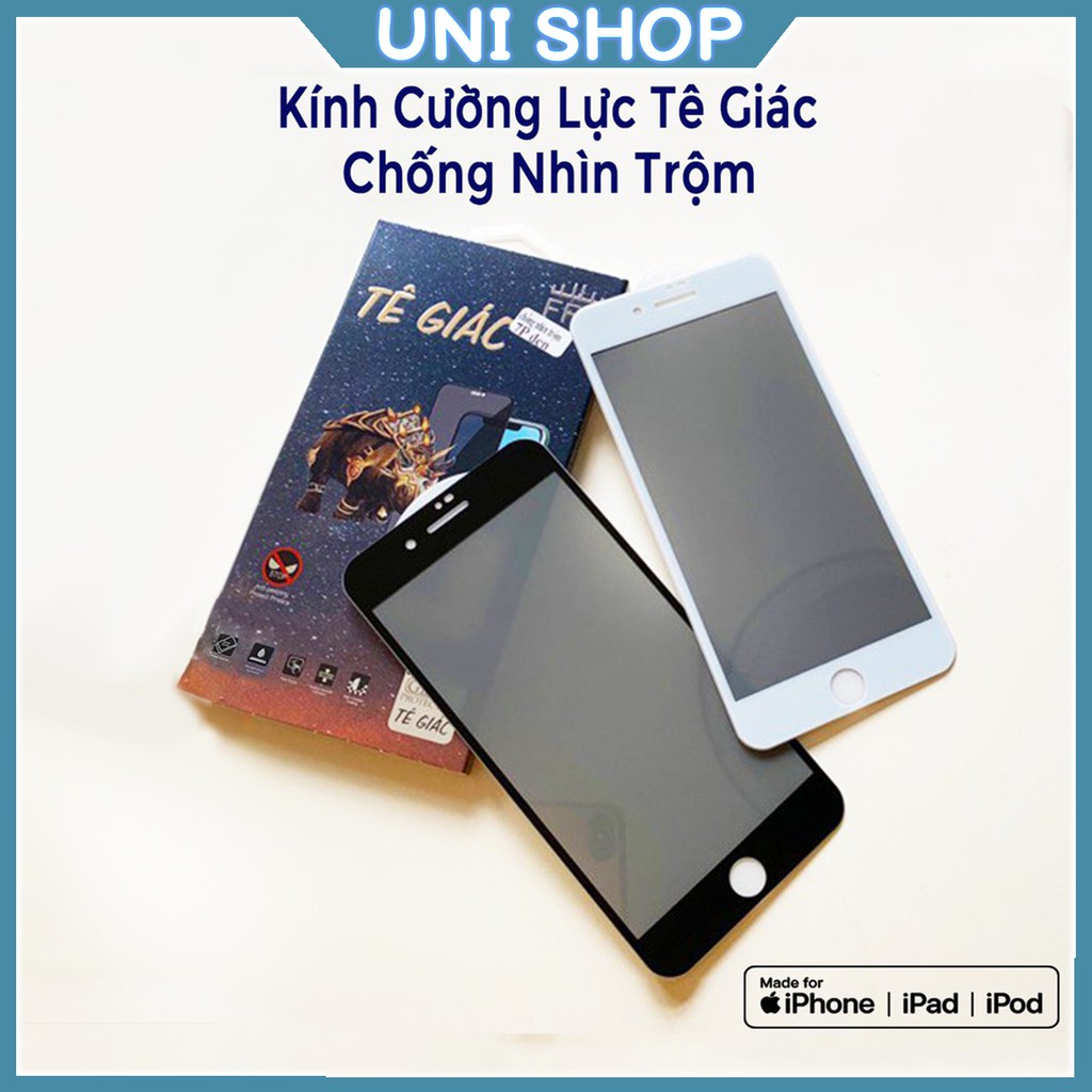 Kính chống nhìn trộm tê giác, dán cường lực đầy đủ mã từ iPhone 6P-->Iphone12 mini/promax - Uni Shop