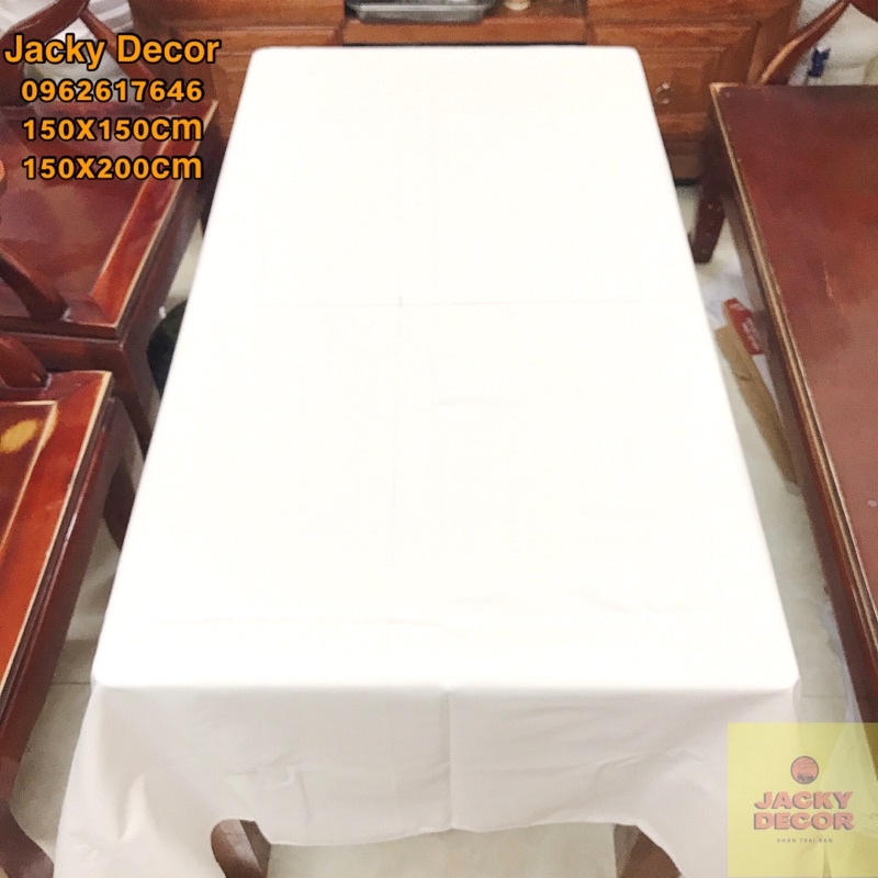 [FREESHIP] Khăn trải bàn vải trắng 150x150cm, 150x200cm VẢI COTTON LỊCH SỰ, SANG TRỌNG - HÀNG ĐẸP