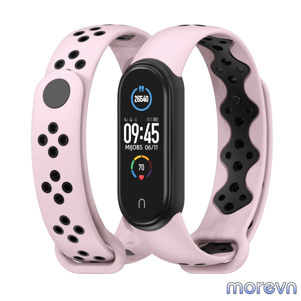 Dây đeo cao su thể thao Miband 5, miband 6 chính hãng Mijobs, dây đeo thay thế thể thao NIKE mi band 6, mi band 5 Mijobs