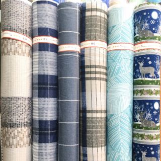 Vải cotton lụa Hàn Quốc chính phẩm các mẫu sọc kẻ cực Tây
