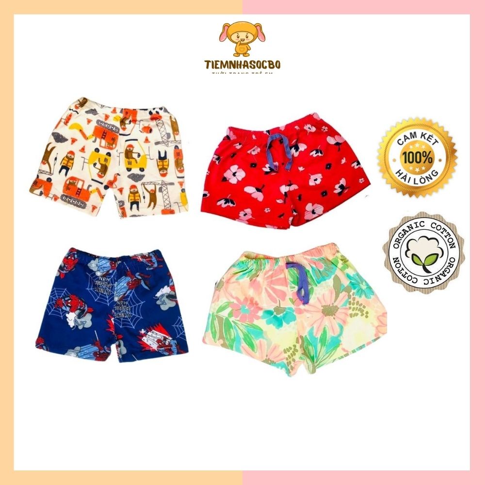 Quần đùi chục bozip cotton cho bé trai bé gái