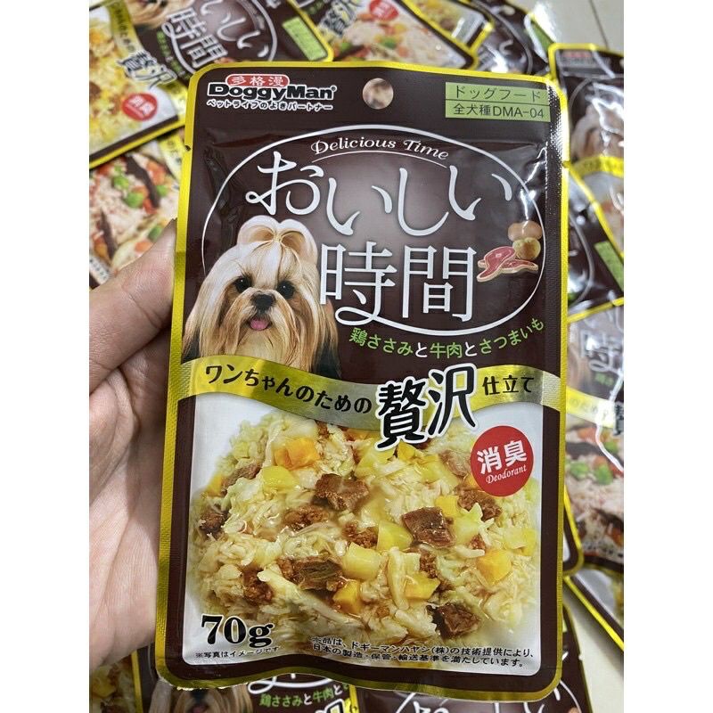 pate doggyman vị bò,gà cho chó gói 70g