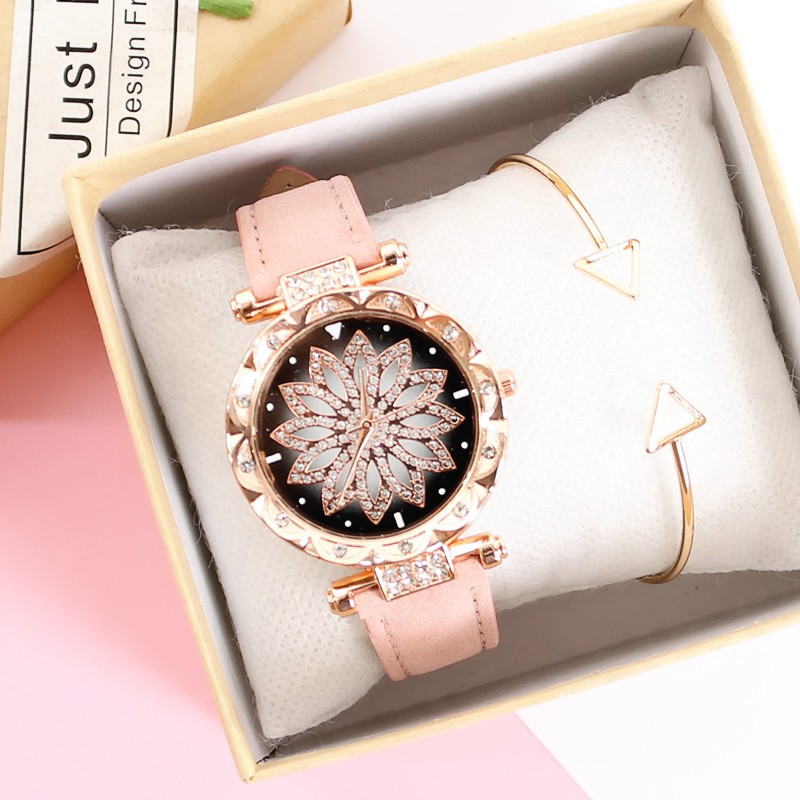 Đồng Hồ nữ Shshd Mặt kim sa lấp lánh thời trang dây da cao cấp | BigBuy360 - bigbuy360.vn