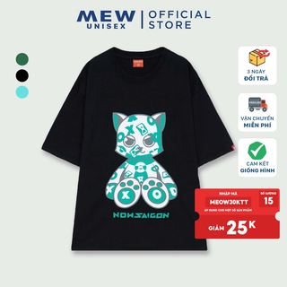 Áo thun unisex nam nữ - now saigon - form rộng tay lỡ freesize