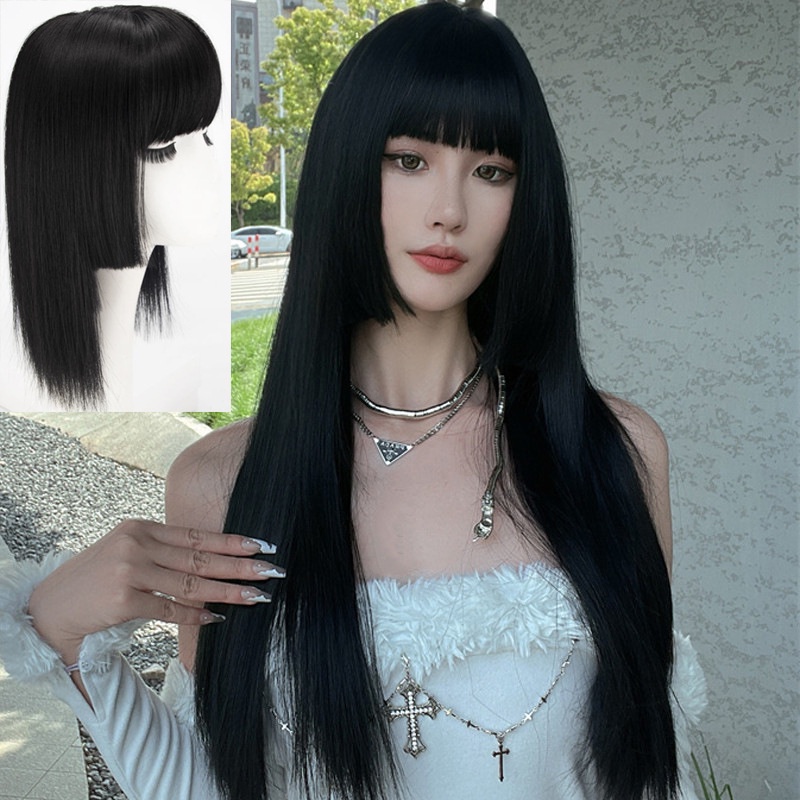 Tóc Giả Màu Trắng/Đen Có Khối Thay Thế Cho Nữ