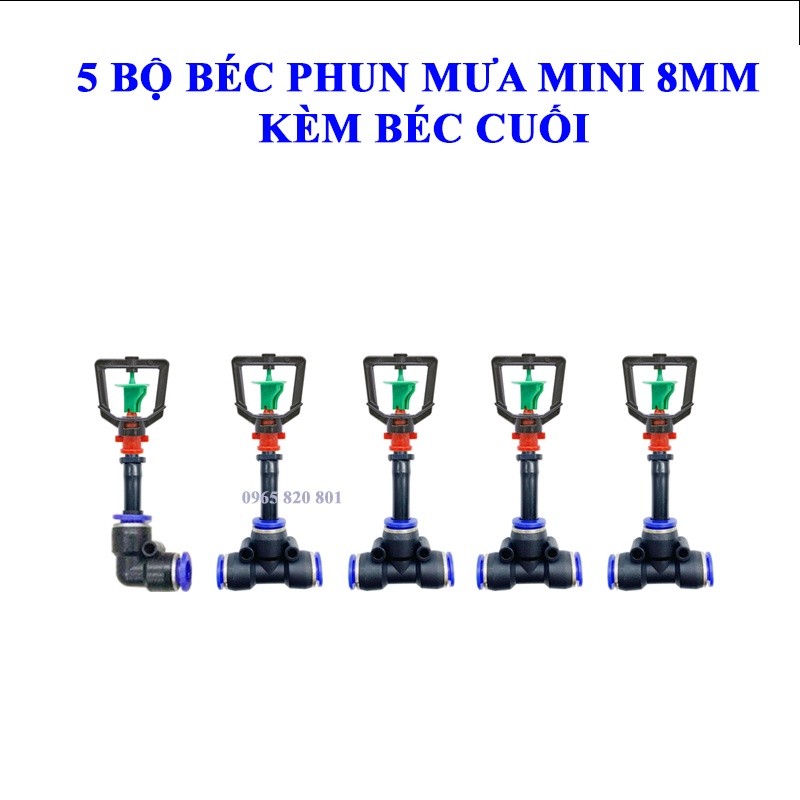 Bộ 5 béc phun mưa 360 độ kèm kết nối T8mm