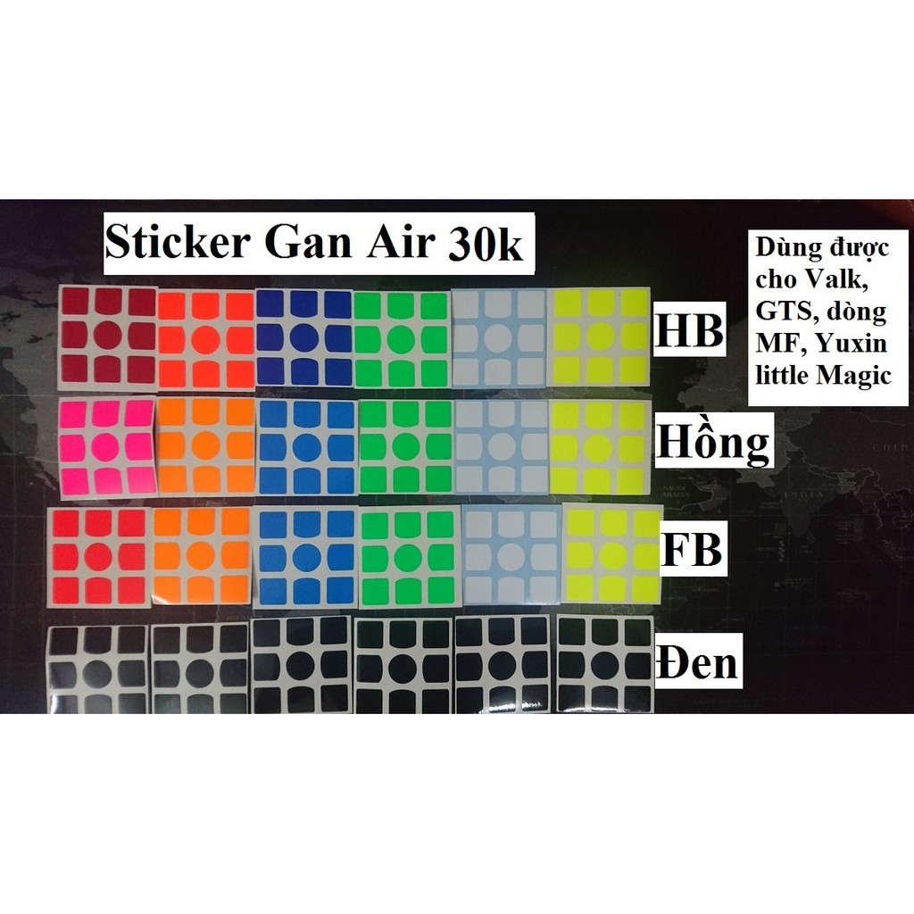 Phụ kiện Rubik Sticker Gan, Valk, GTS