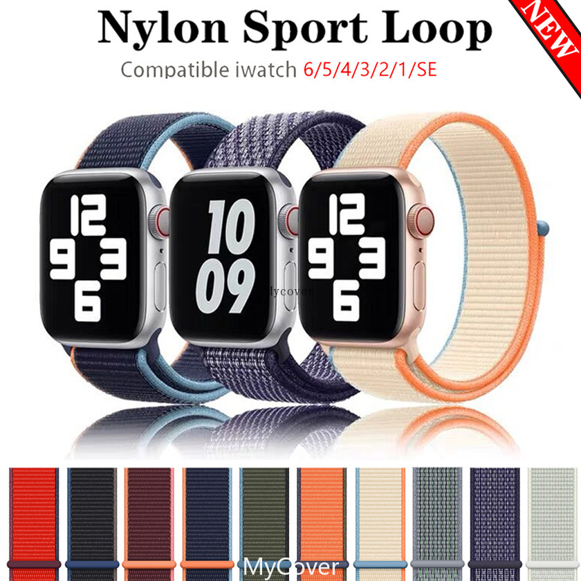 Dây đeo bằng nylon thay thế cho đồng hồ Iwatch Series 7 6 Se 5 4 3 2 1 45mm 41mm 44mm 40mm 42mm 38mm