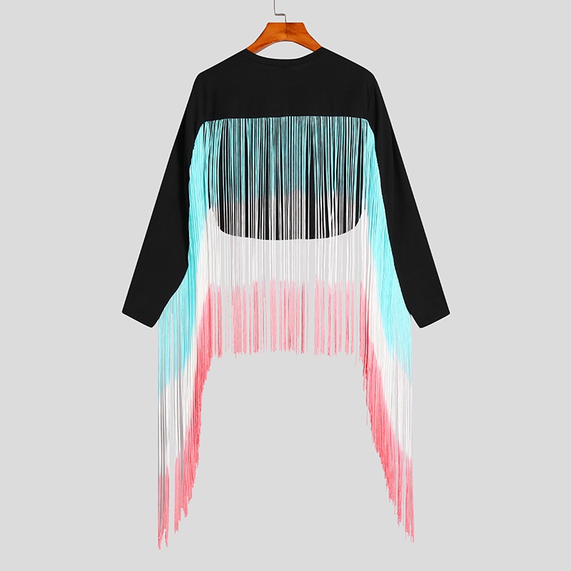 Áo Thun Croptop Tay Dài Phối Tua Rua Thời Trang Đi Biển Cho Nam