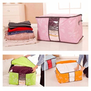 Túi vải đựng quần áo chăn màn họa tiết hoa văn (size lớn)