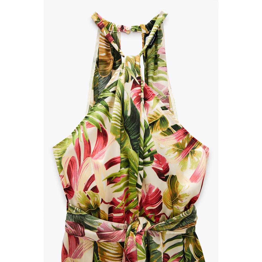 Jumpsuit họa tiết hoa lá ZARA Auth