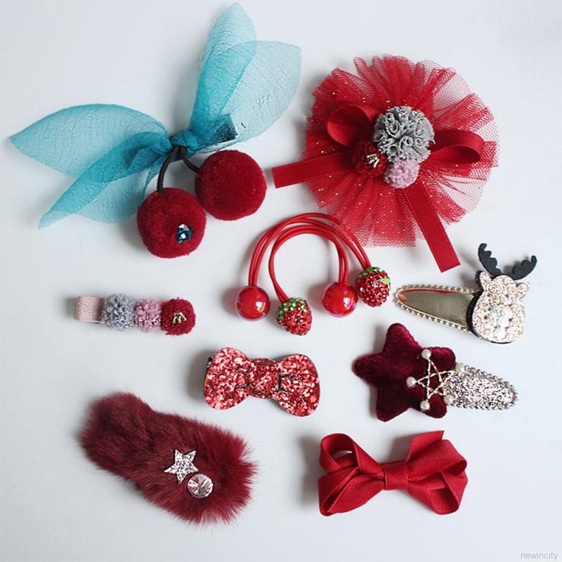 Set 10 kẹp tóc nơ dễ thương cho bé gái