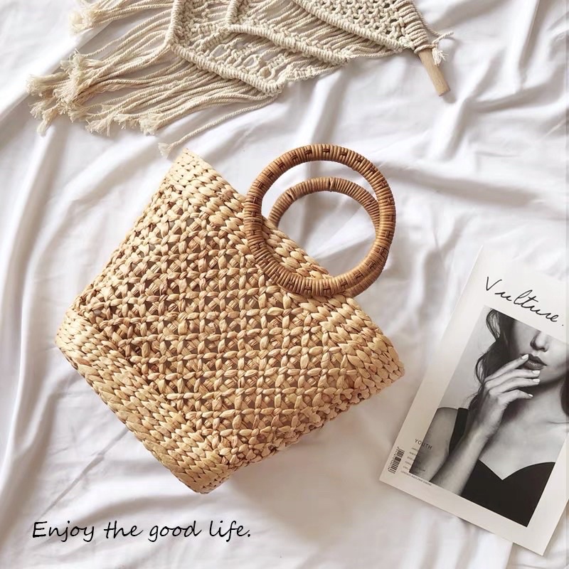 Túi cói - lục bình vintage đi biển thiết kế hàng đẹp SẴN HÀNG( sỉ và lẻ)