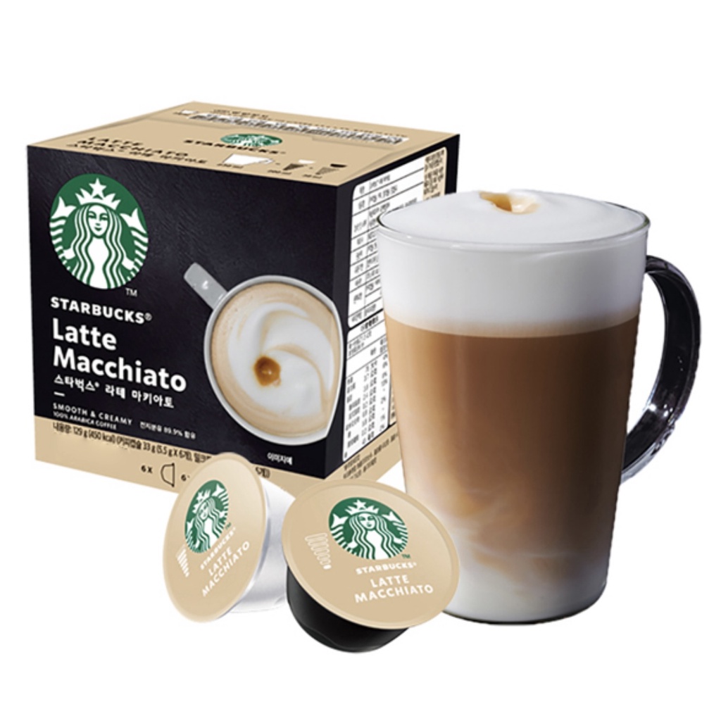 STARBUCKS Latte Macchiato Viên nén cà phê cho máy Dolce Gusto 5,5g x 6 Viên + 16g x 6 Viên [12 Viên]