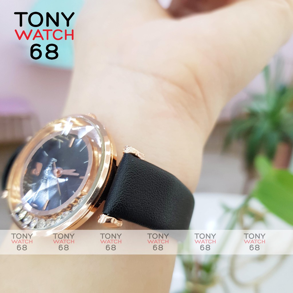 Đồng hồ nữ dây da GOGOEY màu đỏ đá xoay chạy vòng | BigBuy360 - bigbuy360.vn
