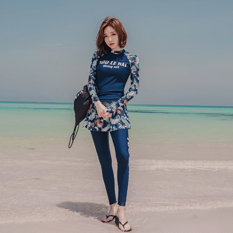 Bộ Đồ Bơi Ba Mảnh Tay Dài Chống Nắng Thời Trang Cho Nữ | BigBuy360 - bigbuy360.vn