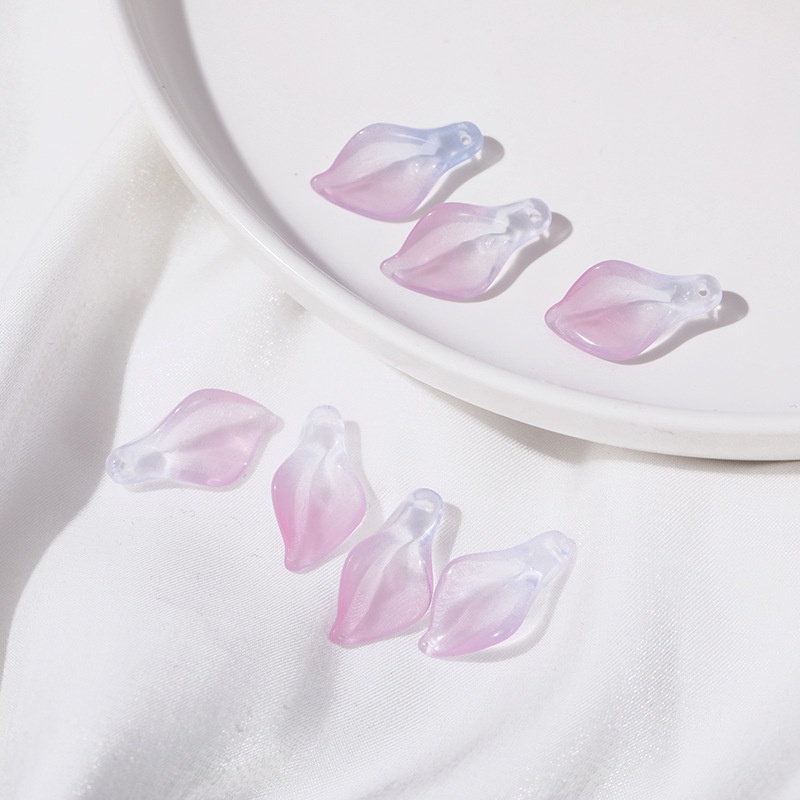 (1 cái)Cánh hoa lily thủy tinh 25*14mm, Nguyên liệu làm trang sức cổ trang, Nguyên liệu DIY