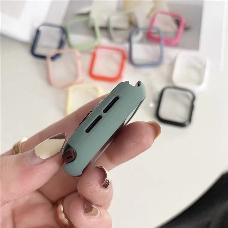 Khung nhựa PC cứng mặt nhám bảo vệ cho đồng hồ thông minh Apple Watch 40 44 MM 40mm 44mm iWatch SE 6 5 4 3 2 1