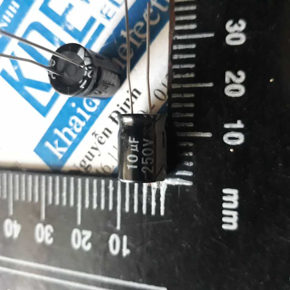 gói 20 con TỤ HÓA, TỤ PHÂN CỰC 10UF 250V 10*13MM kde2910