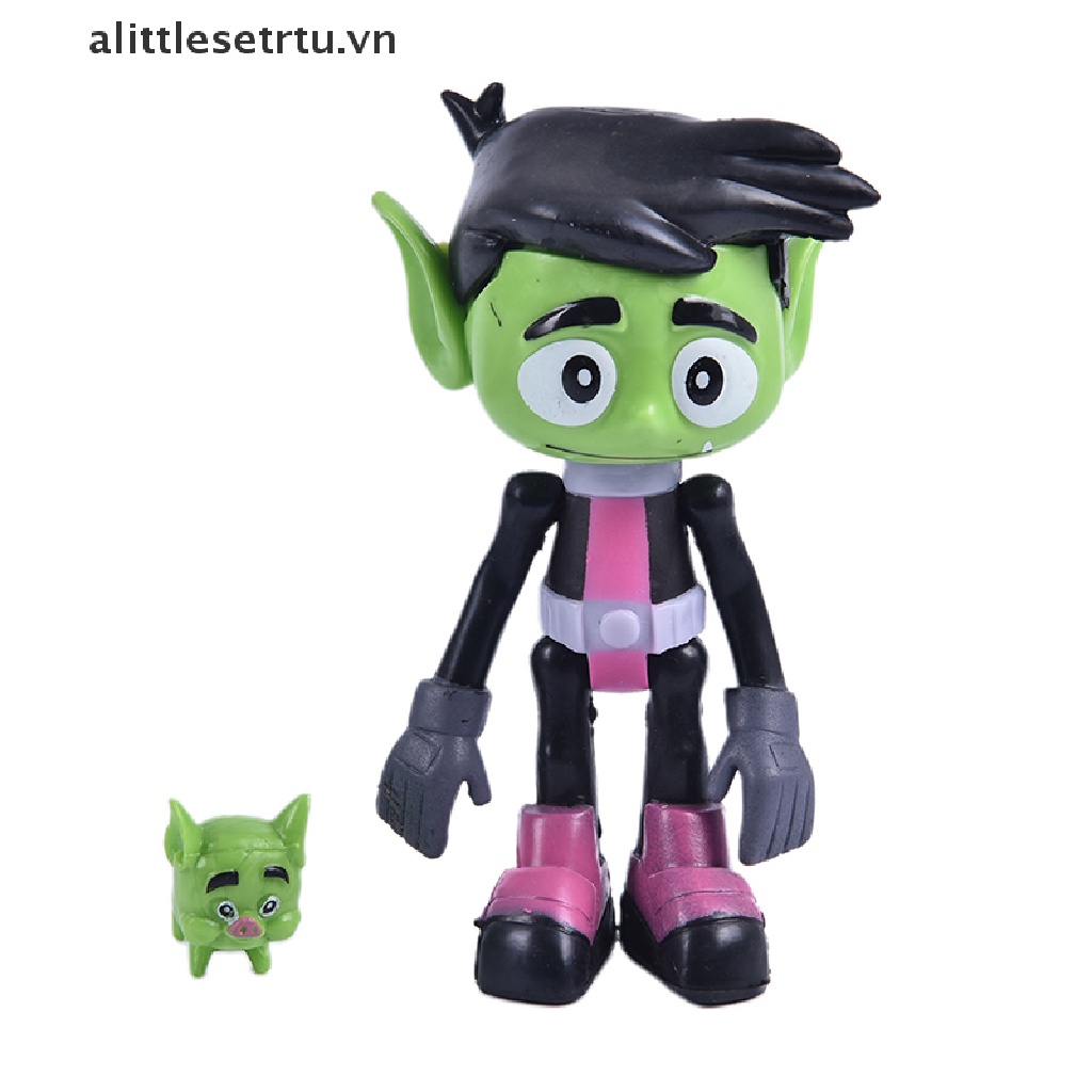 Set 7 Mô Hình Đồ Chơi Nhân Vật Robin Cyborg Beast Boy Raven