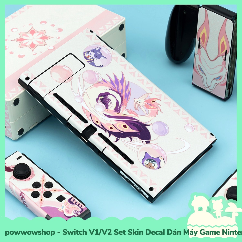 [Sẵn VN - Hỏa Tốc] Switch V1/V2 Set Skin Decal + PVC Dán Máy Game Nintendo Switch Monster Hunter Rise Mizutsune