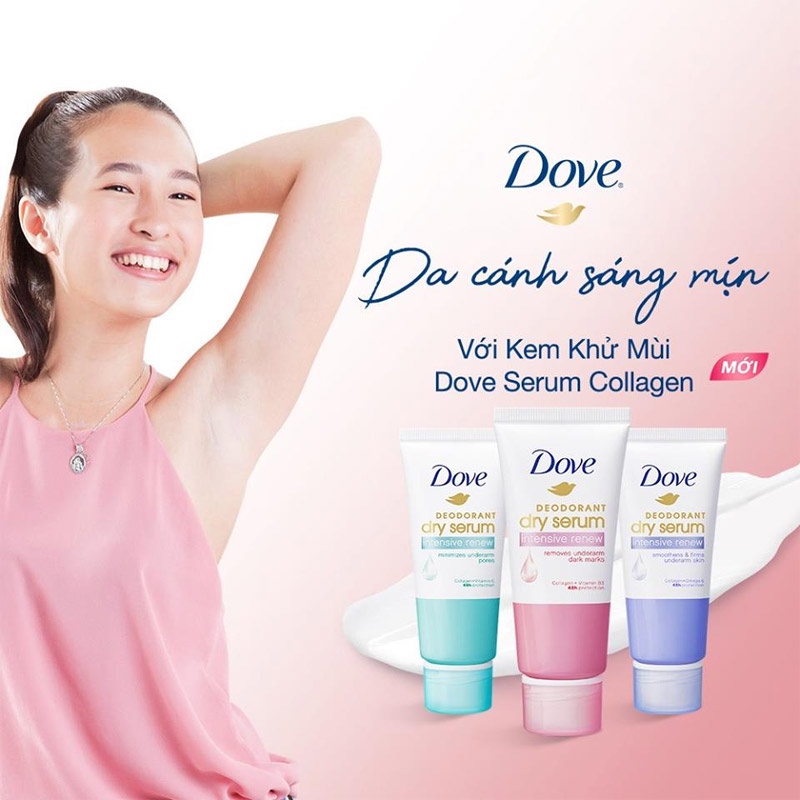 Kem Khử Mùi Dove Tinh Chất Serum Collagen Sáng Mịn 50ml